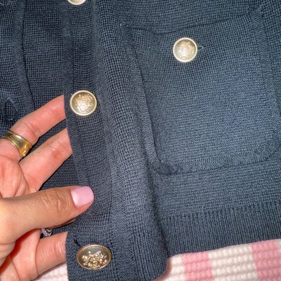 J. Crew Black Cardigan with Gold Buttons - Picture 5 of 6